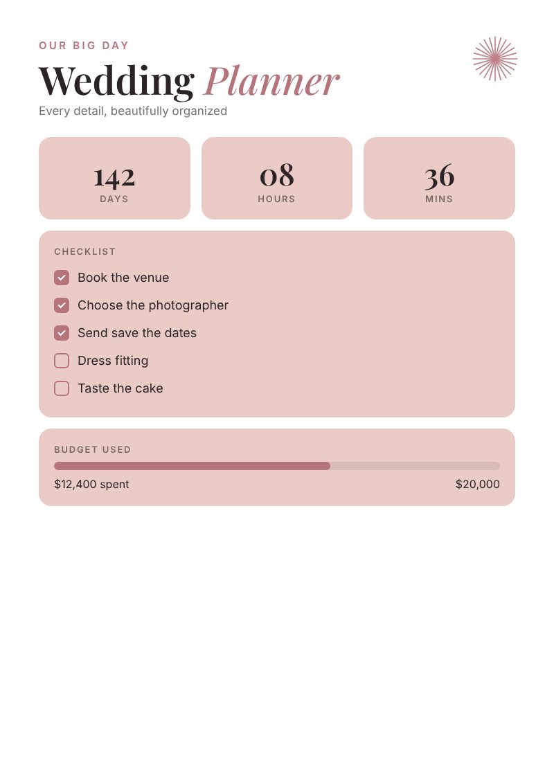 Example Wedding Planner design