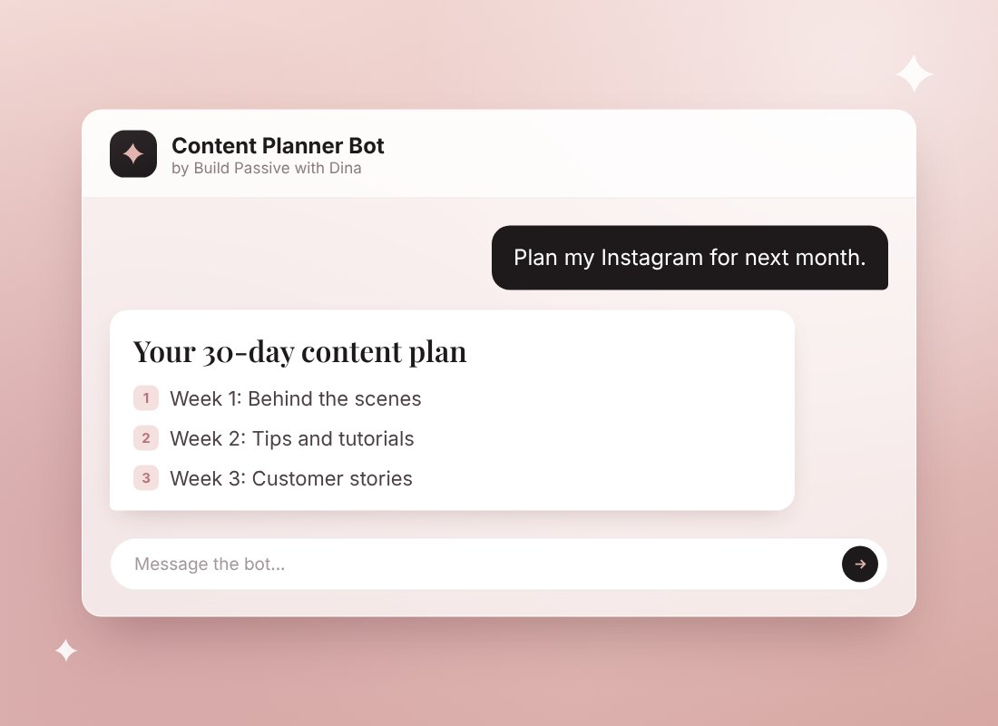 Preview of the Content Planner Bot chatting with a user